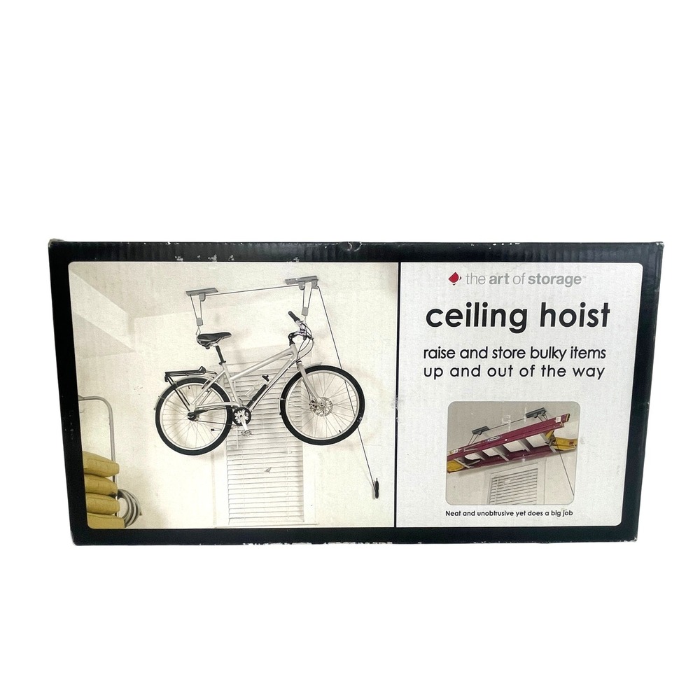 The Art of Storage El Greco Ceiling Hoist Bike Ladder‎ Kayak Rack 50lb Capacity